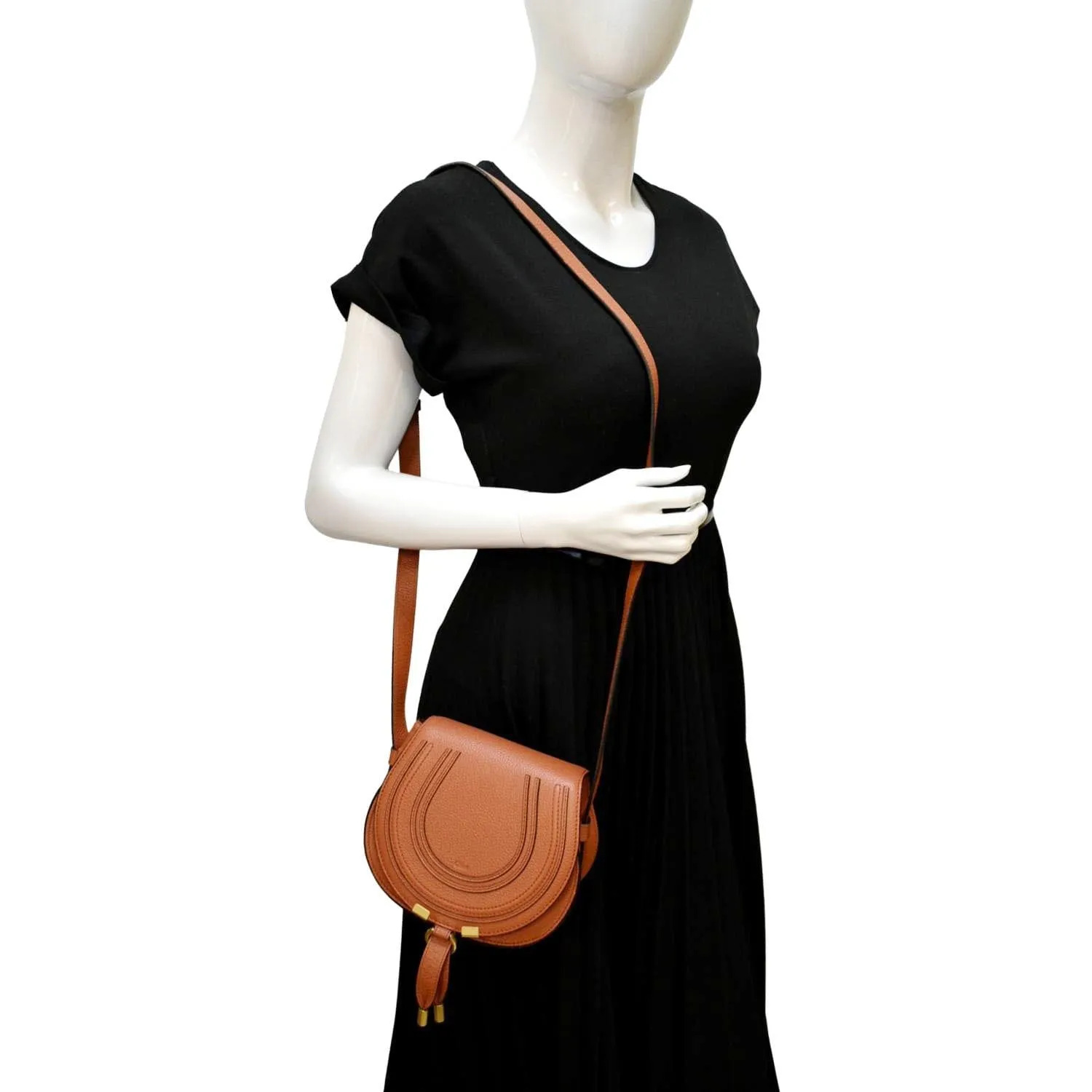 CHLOE Marcie Leather Crossbody Bag Orange