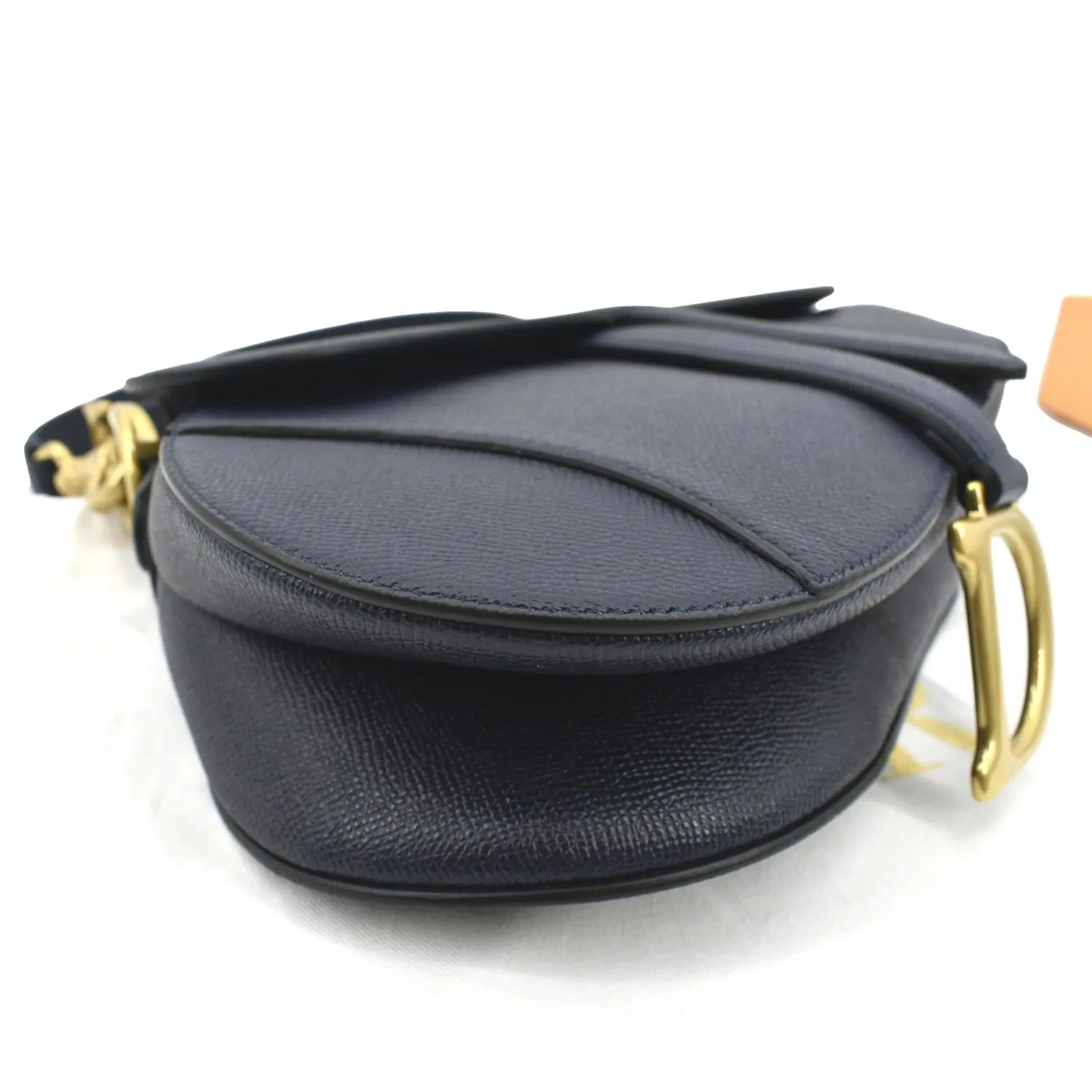 CHRISTIAN DIOR Saddle Grained Calfskin Leather Shoulder Bag Royal Blue