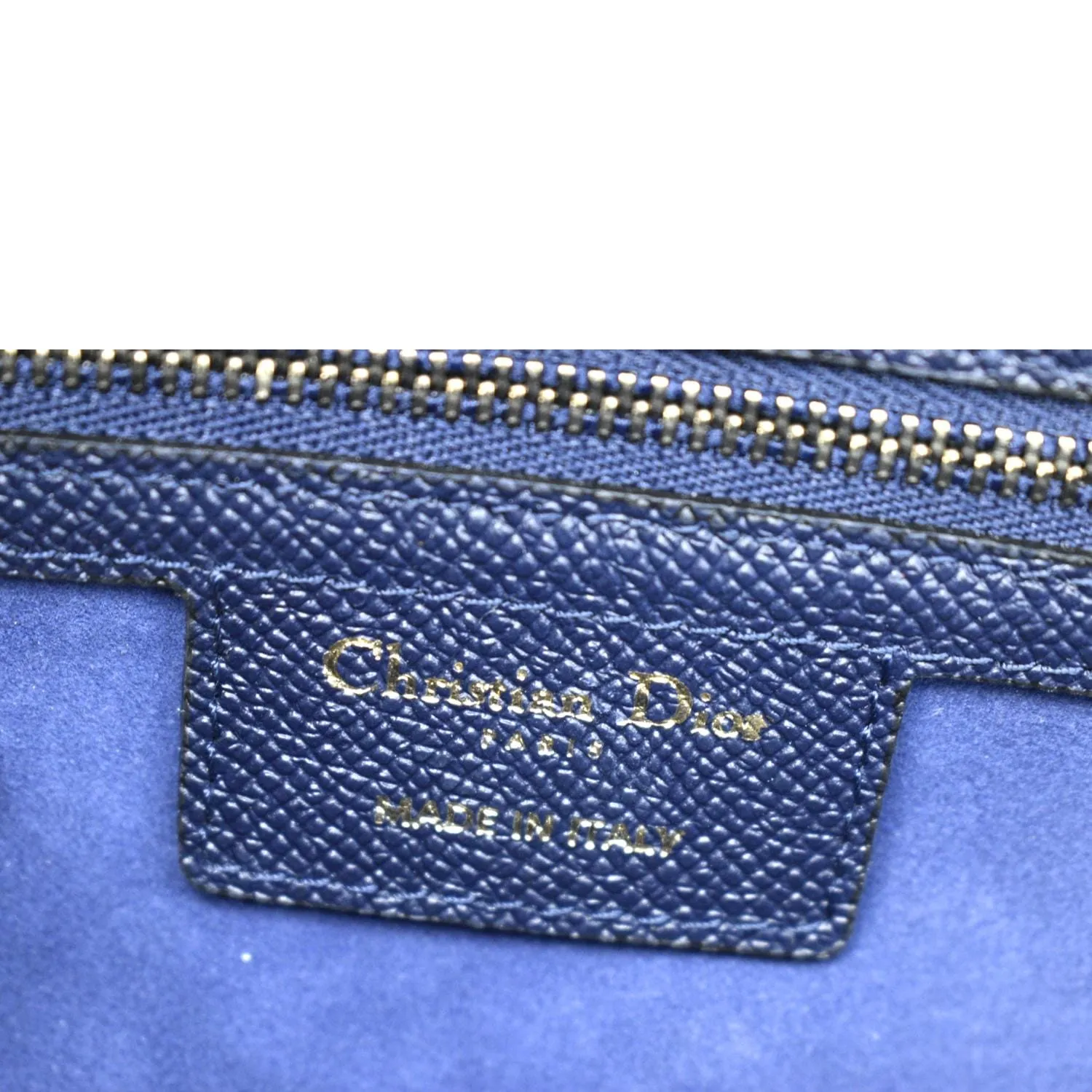 CHRISTIAN DIOR Saddle Grained Calfskin Leather Shoulder Bag Royal Blue