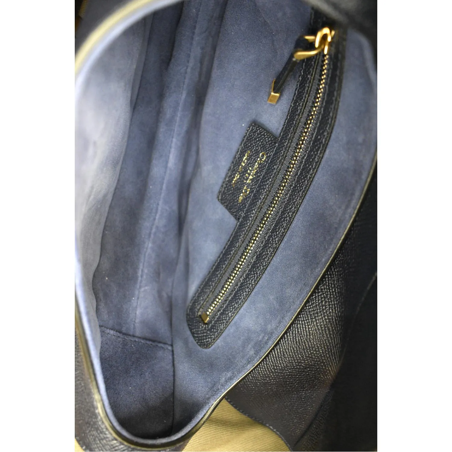 CHRISTIAN DIOR Saddle Grained Calfskin Leather Shoulder Bag Royal Blue