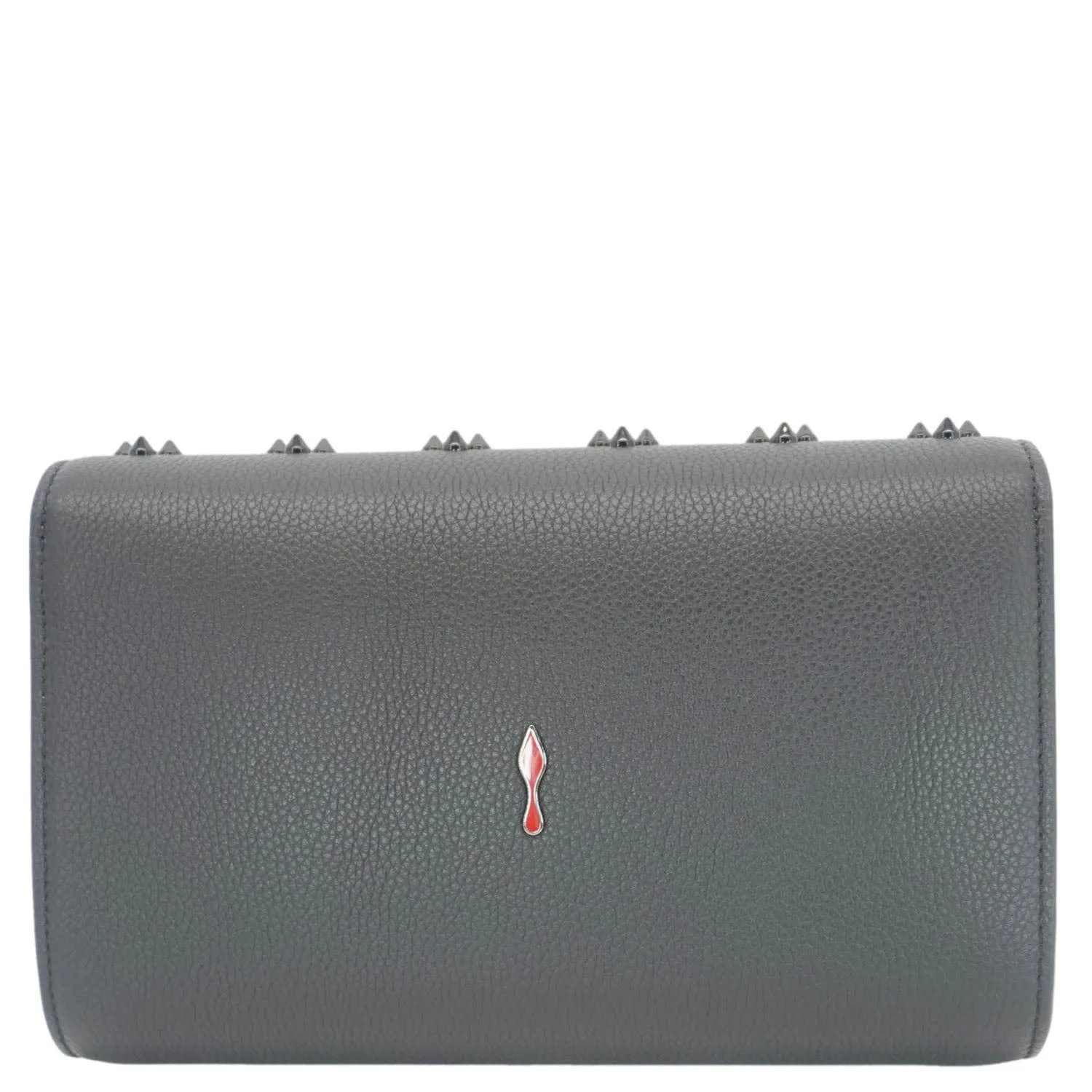 CHRISTIAN LOUBOUTIN Paloma Spikes Leather Clutch Crossbody Bag Black