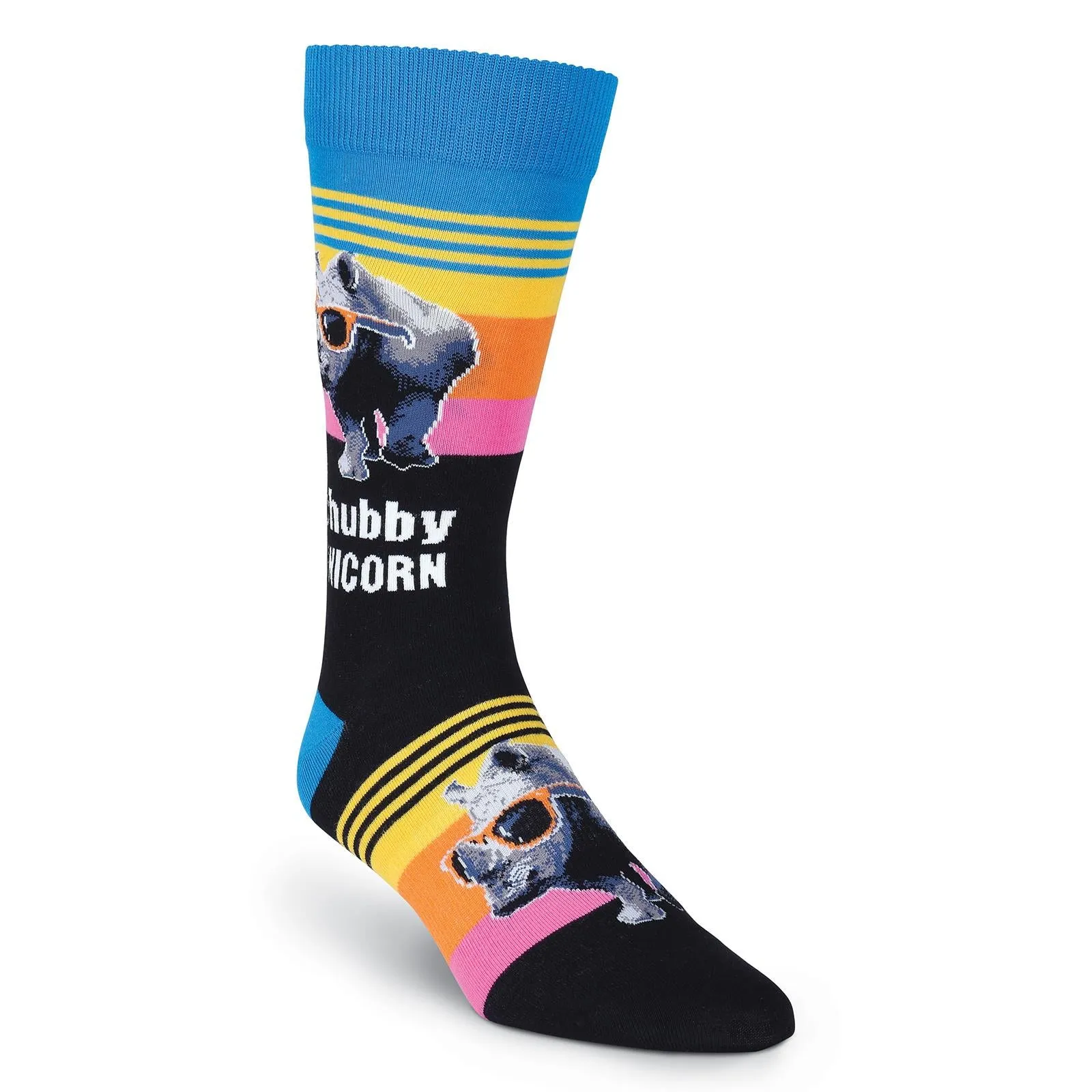 Chubby Unicorn / Rhino With Sunglasses Socks : Arch Support