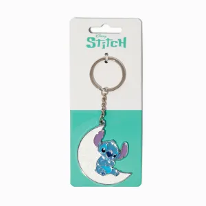 Claire's Disney Stitch Sleepy Keyring | Silver