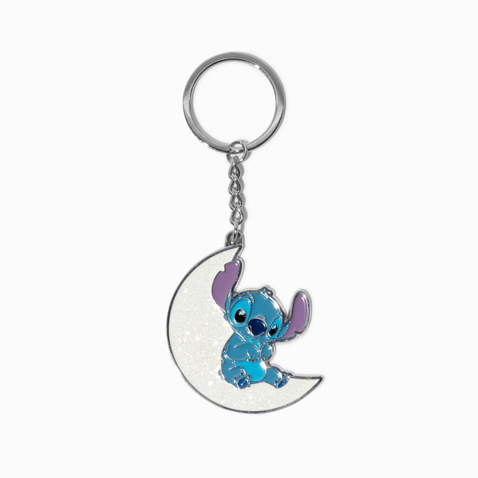 Claire's Disney Stitch Sleepy Keyring | Silver