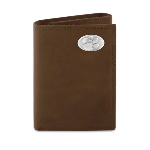 Clemson Concho Leather Trifold