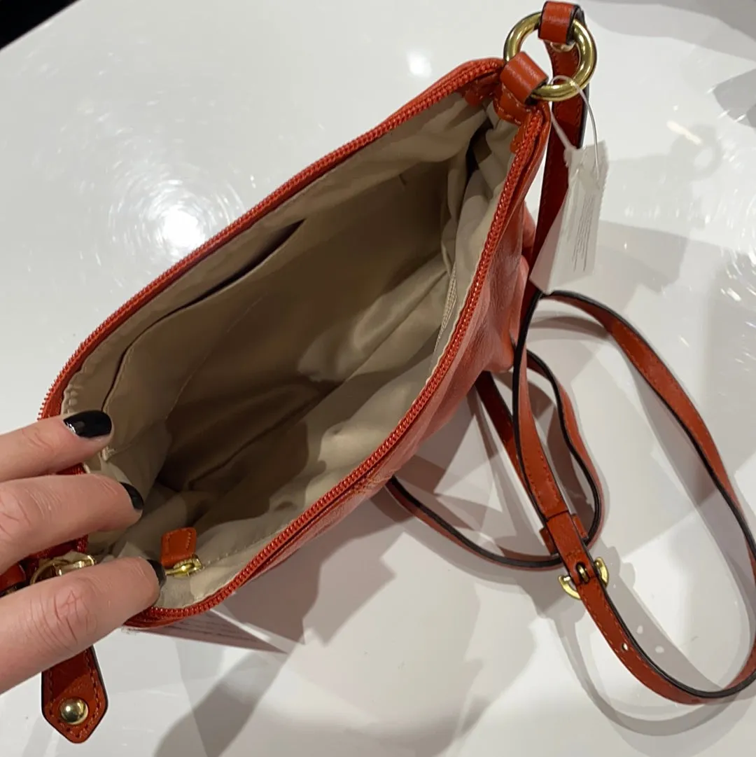 Coach Orange Leather Crossbody Handbag