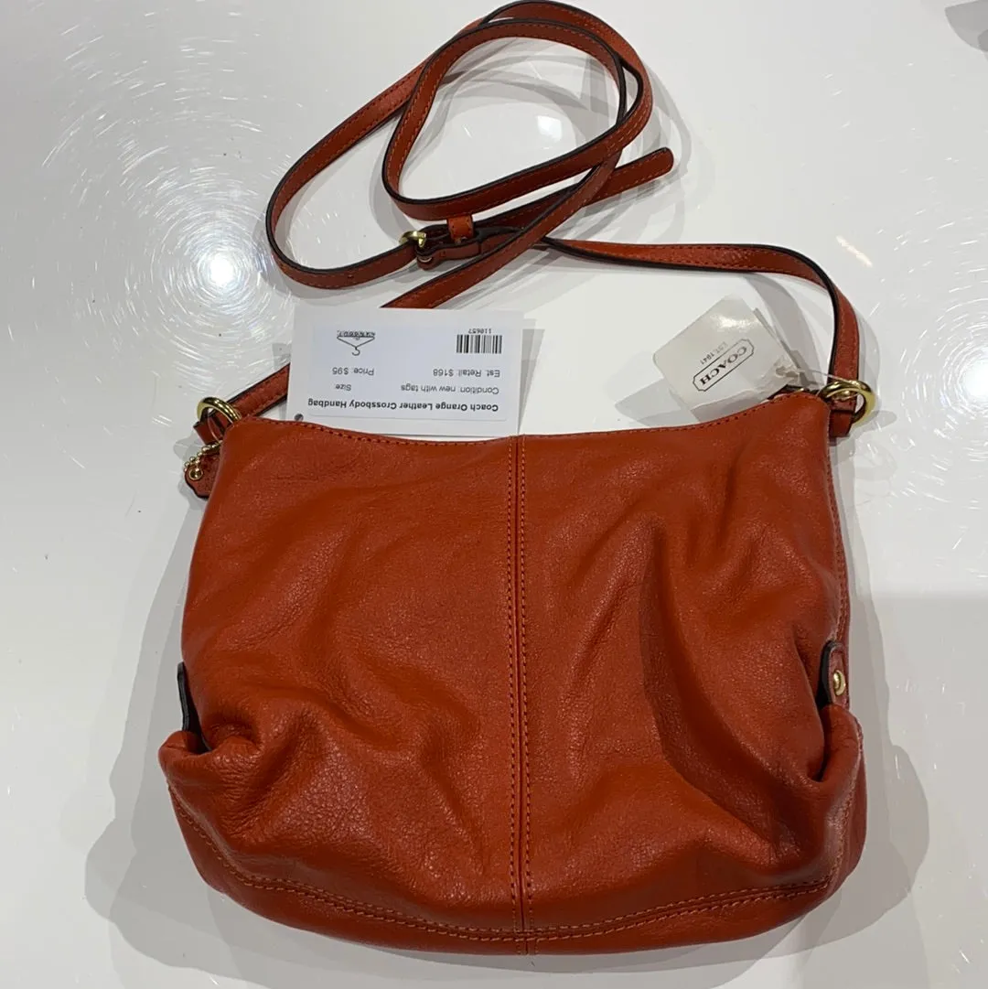 Coach Orange Leather Crossbody Handbag