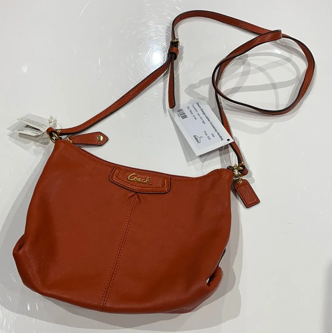 Coach Orange Leather Crossbody Handbag