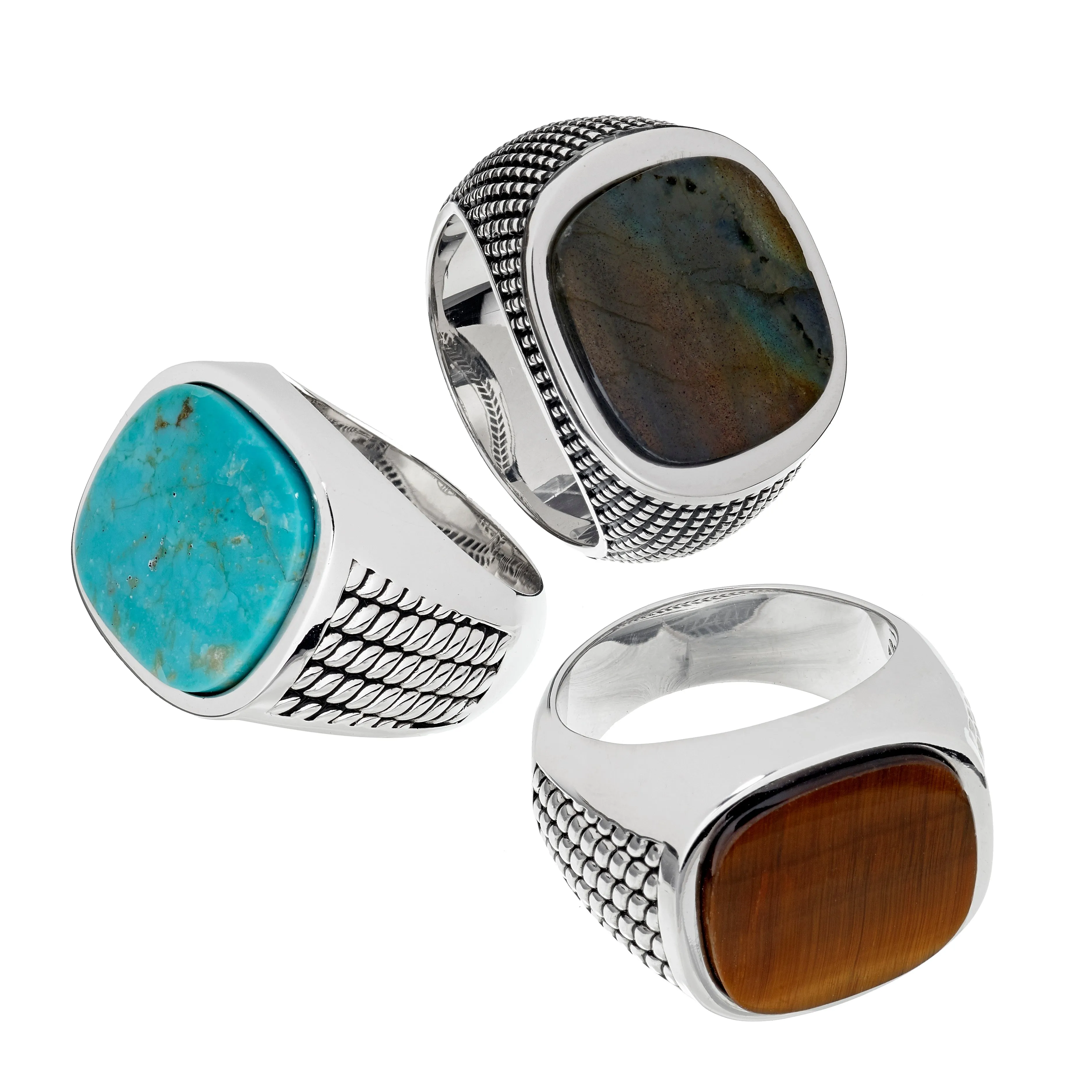 Cobra Etched Tiger's Eye Sterling Silver Ring I Jan Leslie