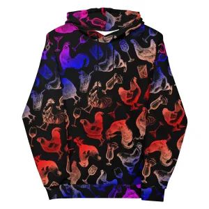 Cocktails & Chickens Unisex Hoodie, multi