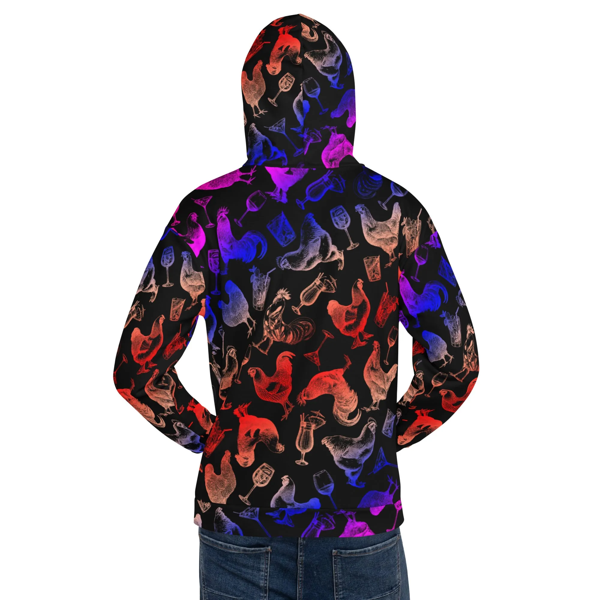 Cocktails & Chickens Unisex Hoodie, multi