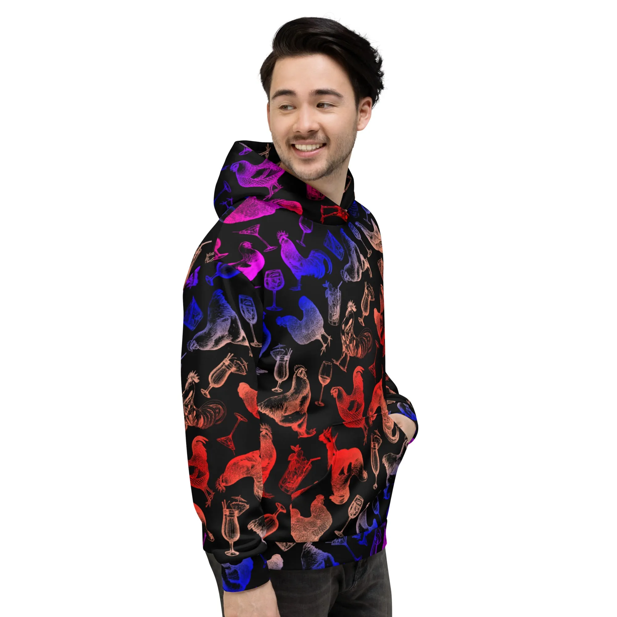 Cocktails & Chickens Unisex Hoodie, multi
