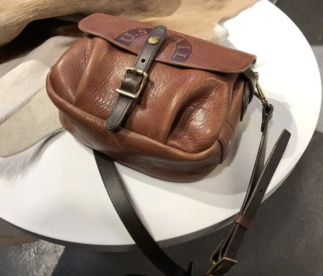 crossbody casual leather bag men's bags leather tanned Vegetable bag leather men Functional messenger Premium collection retro men's shoulder bag