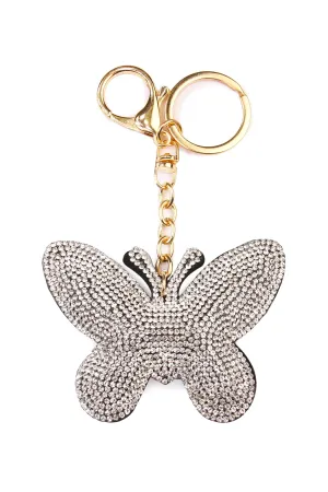 CRYSTAL GOLD BUTTERFLY RHINESTONE KEYCHAIN