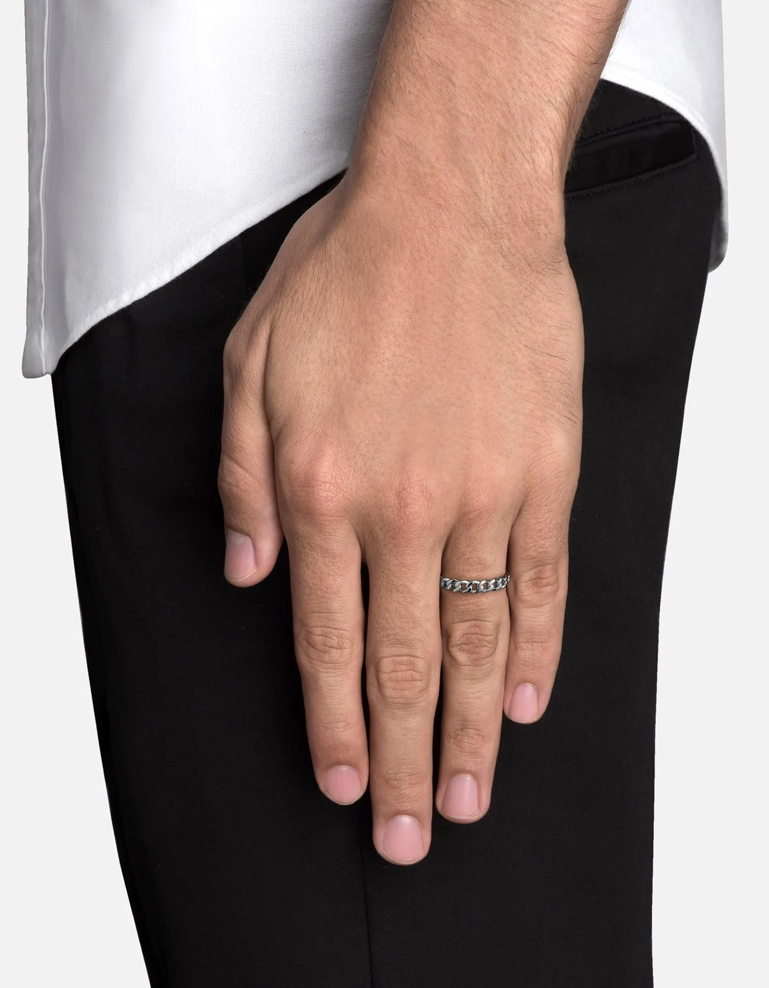 Cuban Link Ring, Sterling Silver