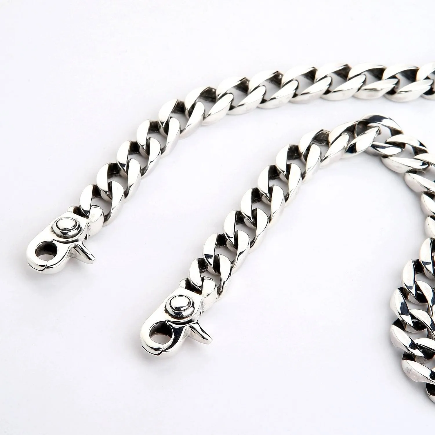 Curb Link Sterling Silver Men's Wallet Chain