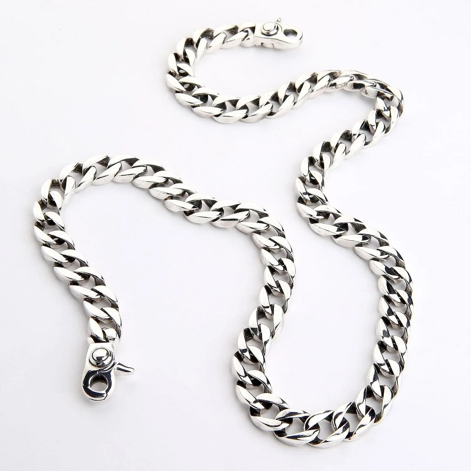 Curb Link Sterling Silver Men's Wallet Chain
