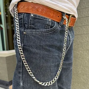 Curb Link Sterling Silver Men's Wallet Chain