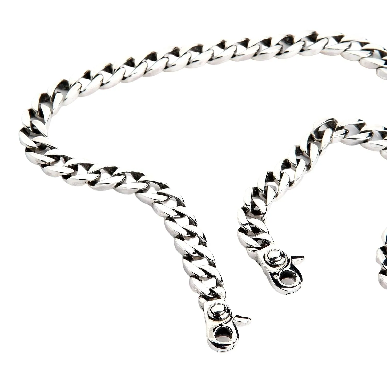 Curb Link Sterling Silver Men's Wallet Chain