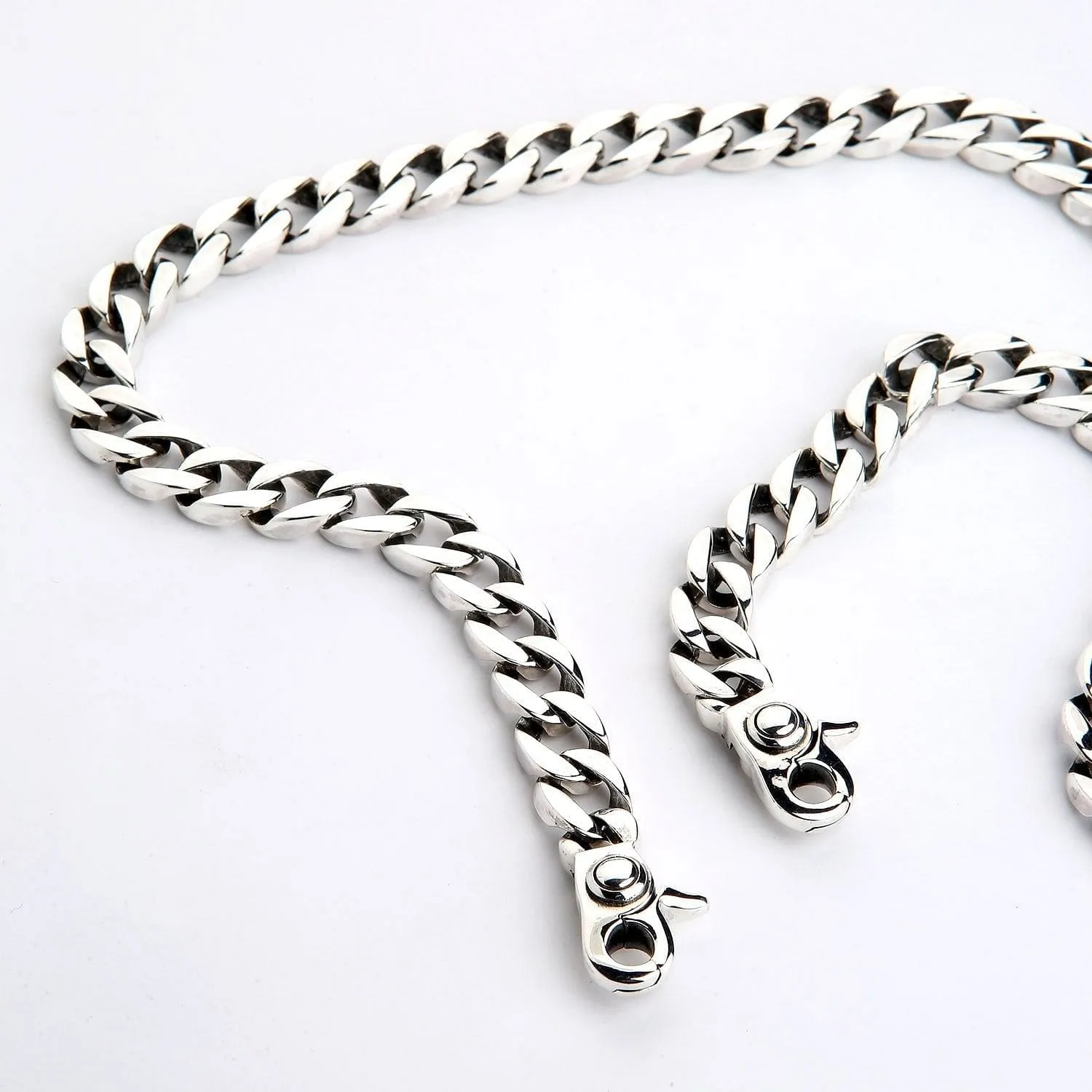 Curb Link Sterling Silver Men's Wallet Chain