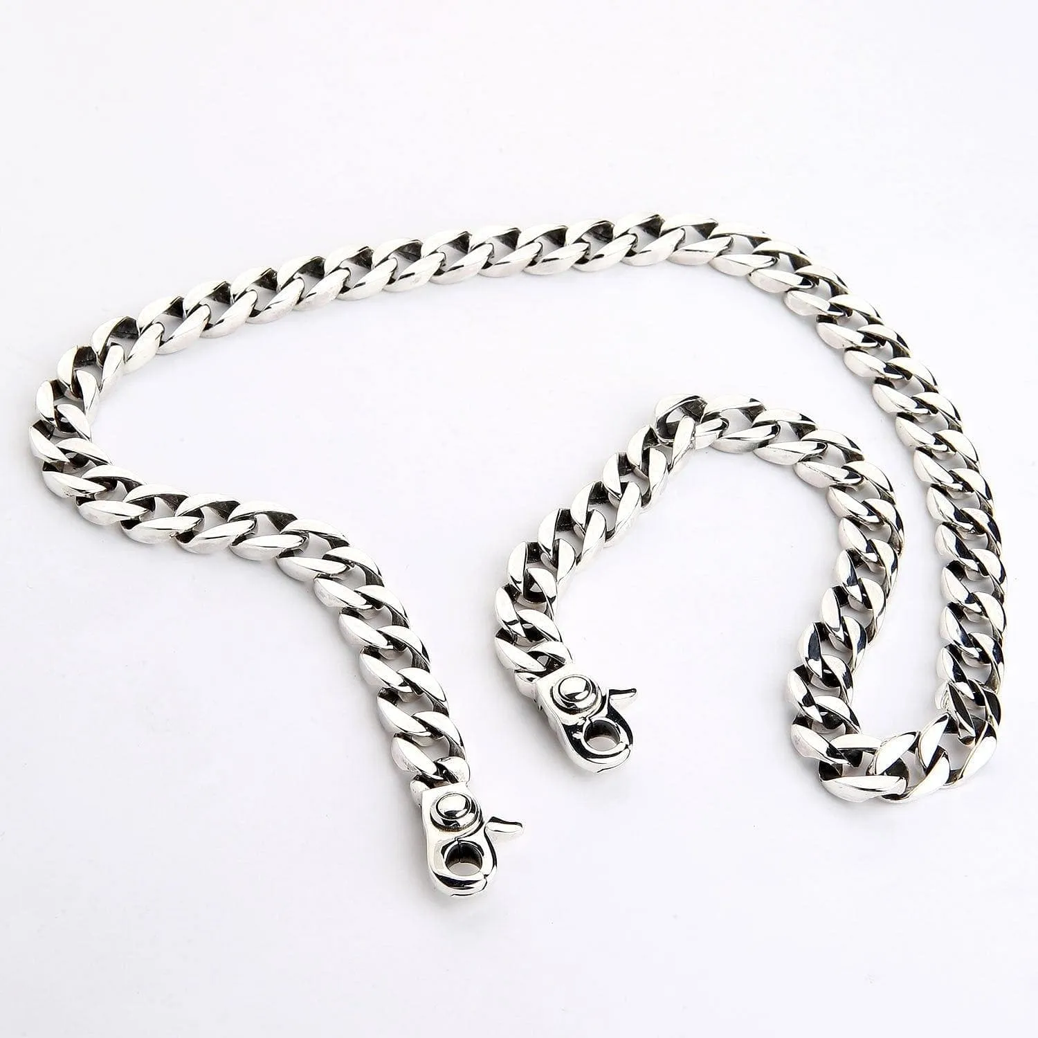Curb Link Sterling Silver Men's Wallet Chain