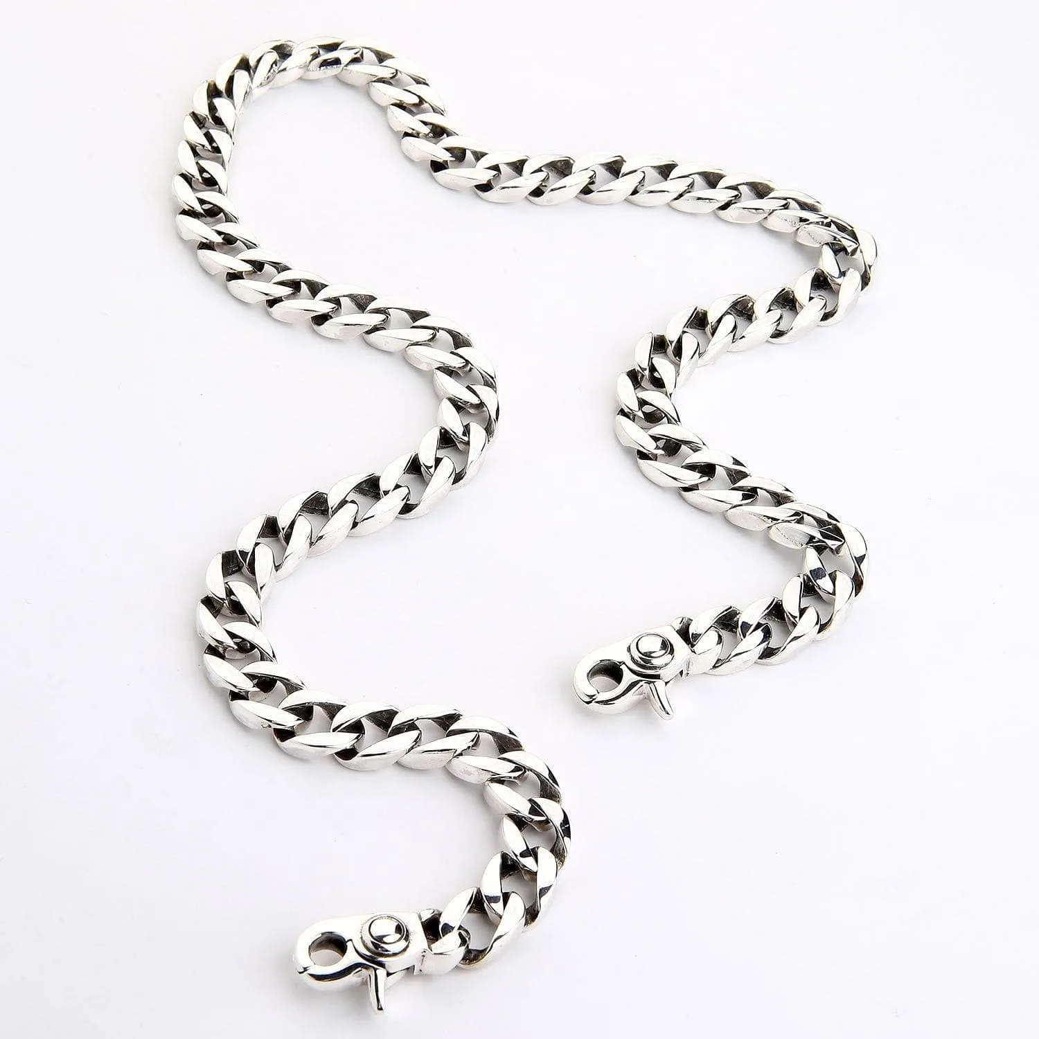 Curb Link Sterling Silver Men's Wallet Chain