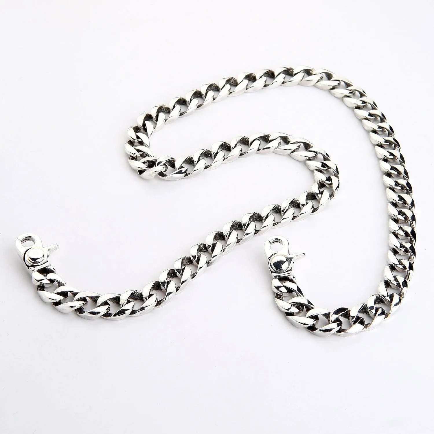 Curb Link Sterling Silver Men's Wallet Chain