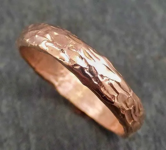 Custom 14k gold Men's wedding band white rose or yellow gold