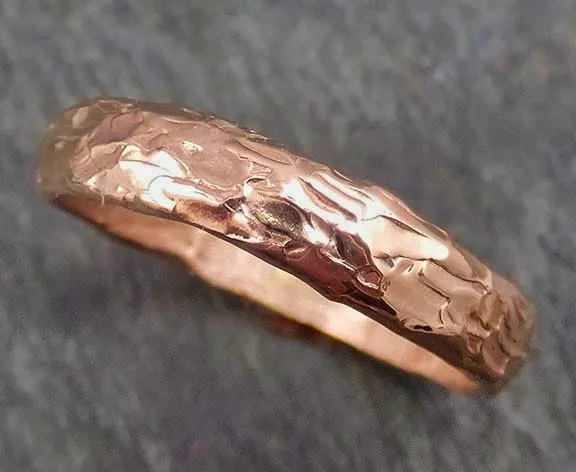 Custom 14k gold Men's wedding band white rose or yellow gold