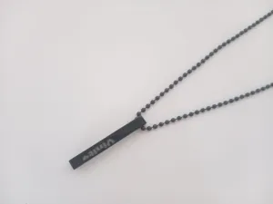 Customized 3D Bar Pendant - Black