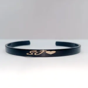 Customized Hand Bracelet Kada - Black