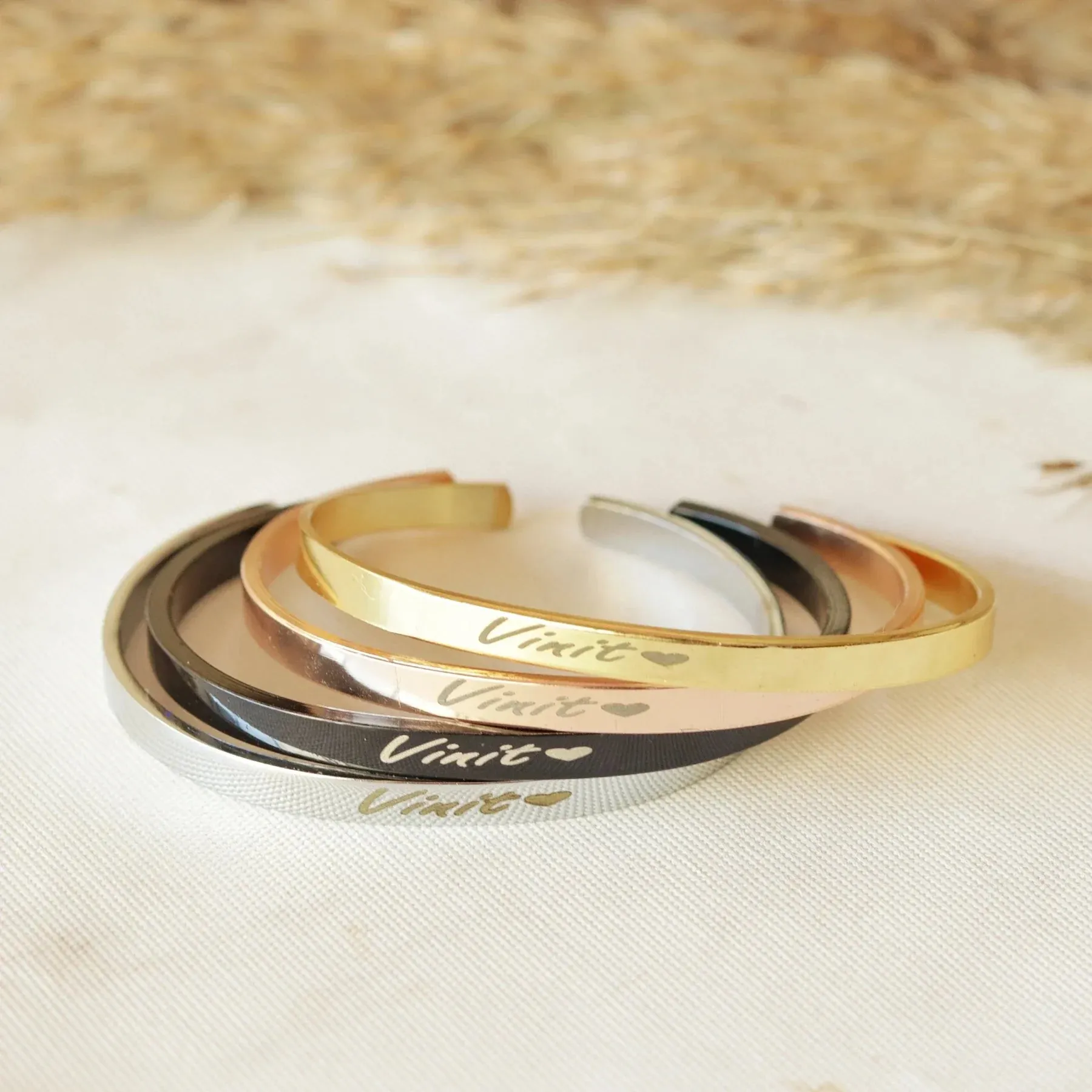 Customized Hand Bracelet Kada - Gold