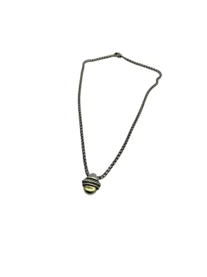 David Yurman 14k Gold and Sterling Acorn Pendant Necklace