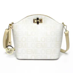 Designer LOEM beige IVY signature gold switch lock cross shoulder Bag handbag LT