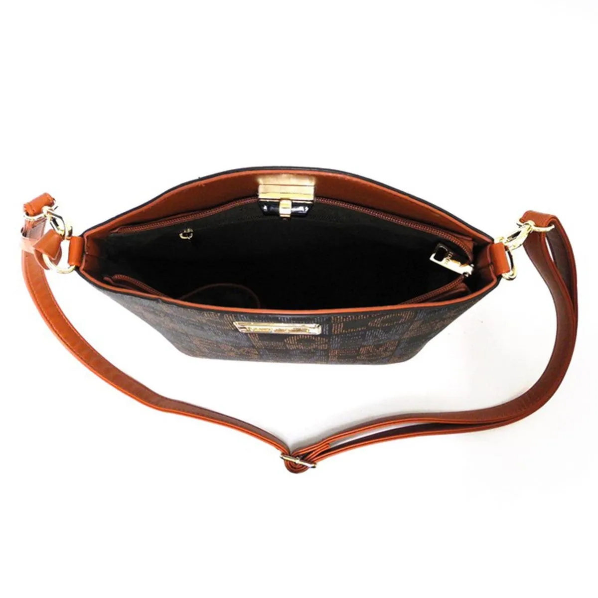 Designer LOEM beige IVY signature gold switch lock cross shoulder Bag handbag LT