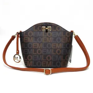 Designer LOEM brown signature gold switch lock cross shoulder Bag handbag LT688