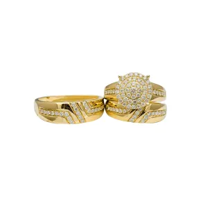 Diamond Cluster Three-Piece-Set Ring (14K)