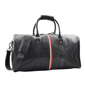 DR349 Real Leather Holdall Overnight Bag Black