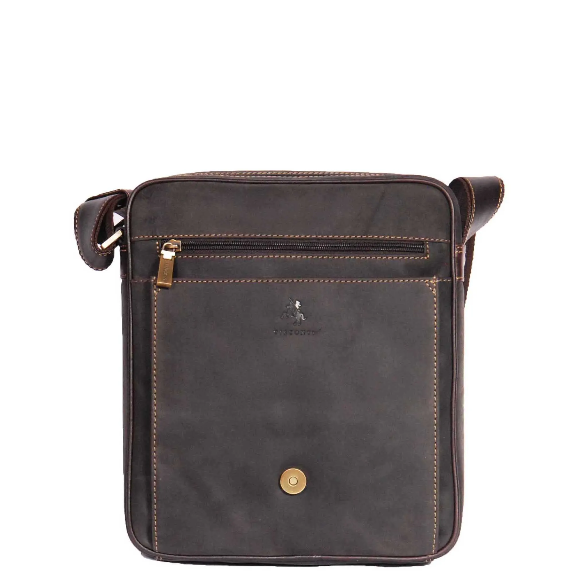DR374 Men's Leather Cross Body Shoulder Bag Brown