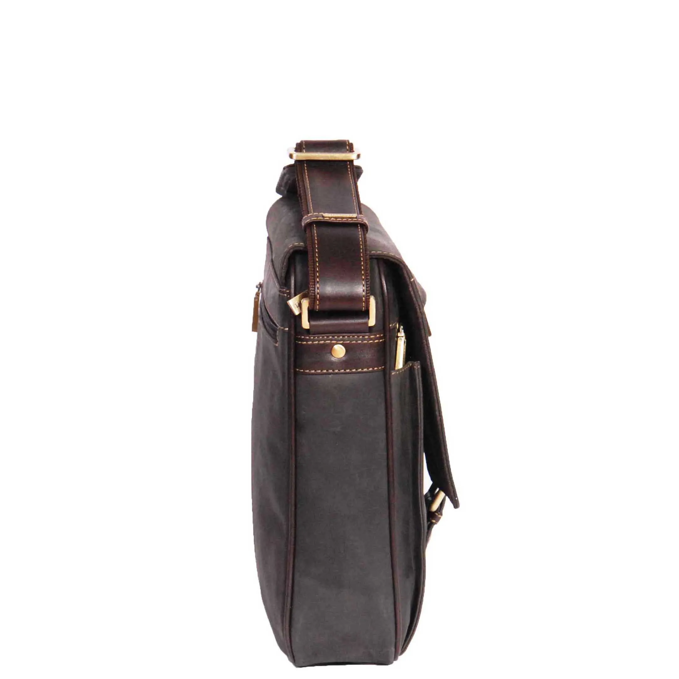 DR374 Men's Leather Cross Body Shoulder Bag Brown