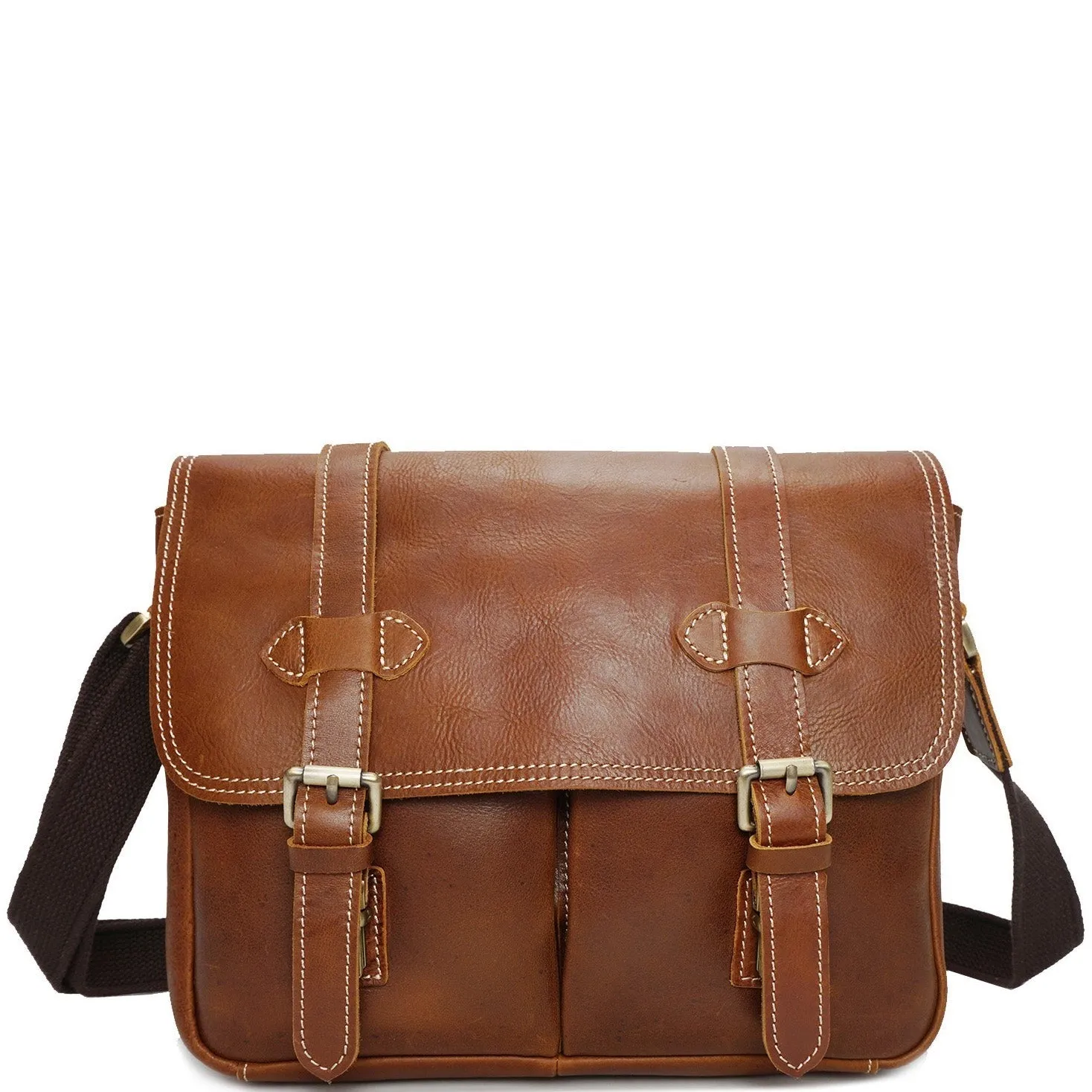 DR652 Genuine Leather Cross Body Camera Organiser Bag Tan