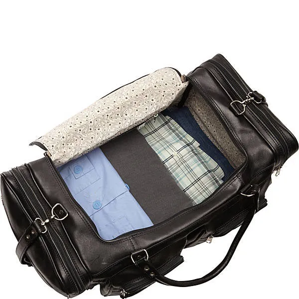 Duffle Bag in Hand Tooled Leather, Large, Multi Colors 480L