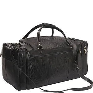 Duffle Bag in Hand Tooled Leather, Large, Multi Colors 480L