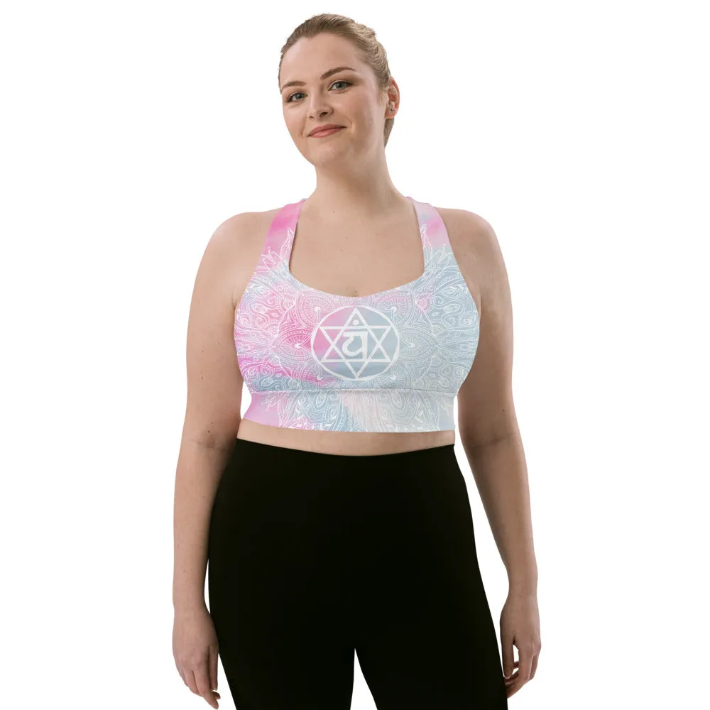 Ethereal Heart Chakra Longline Sports Bra Top by Goddess Swag