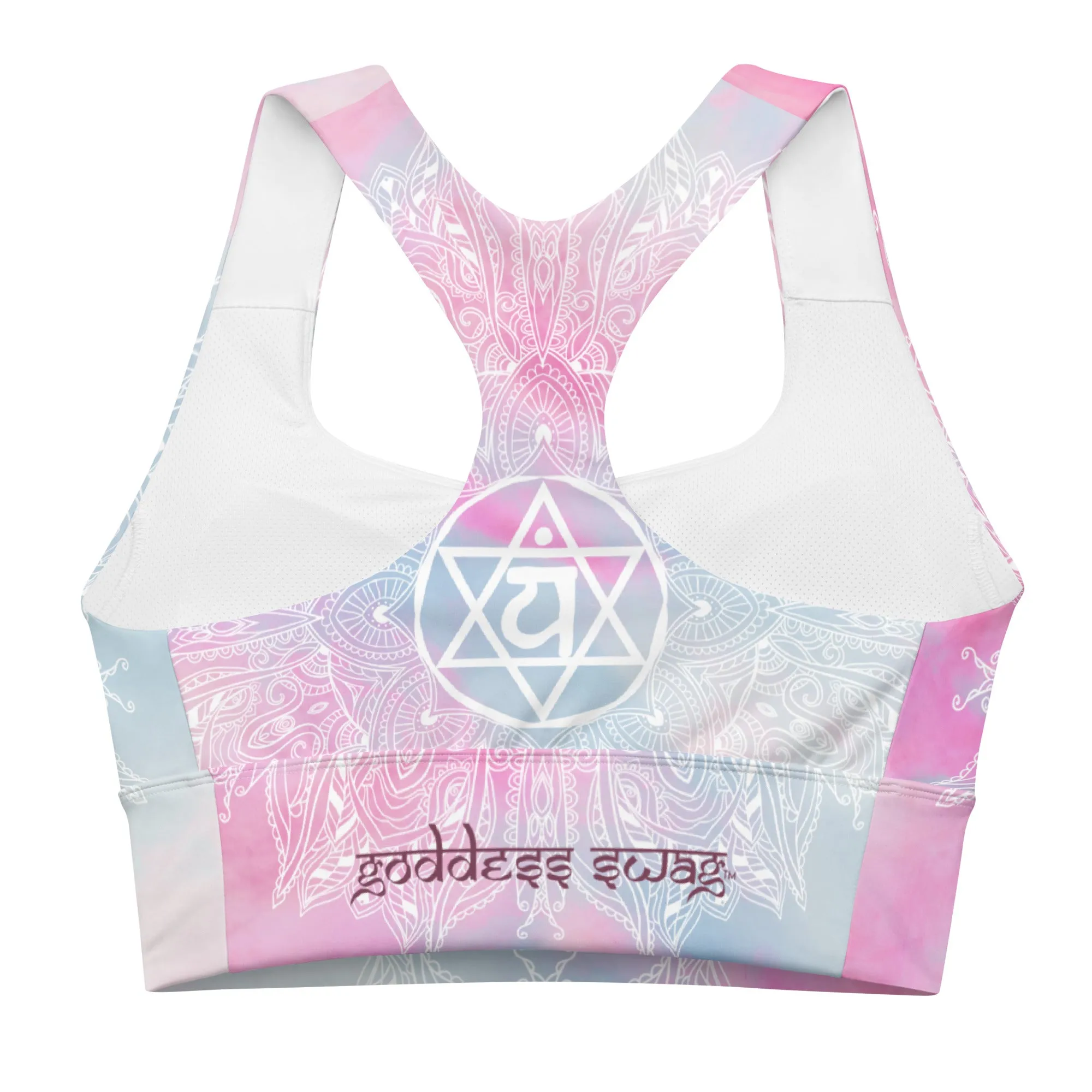 Ethereal Heart Chakra Longline Sports Bra Top by Goddess Swag