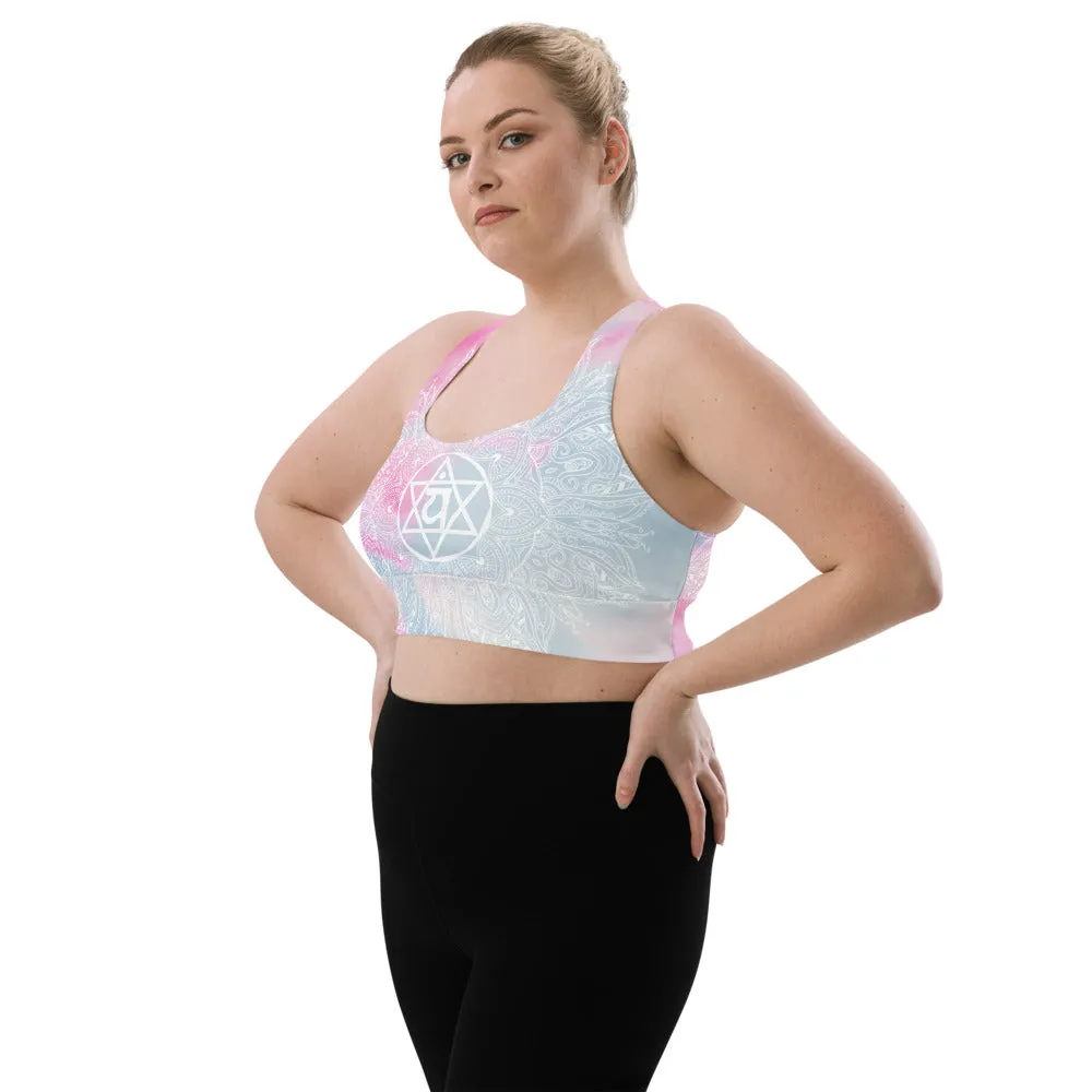 Ethereal Heart Chakra Longline Sports Bra Top by Goddess Swag