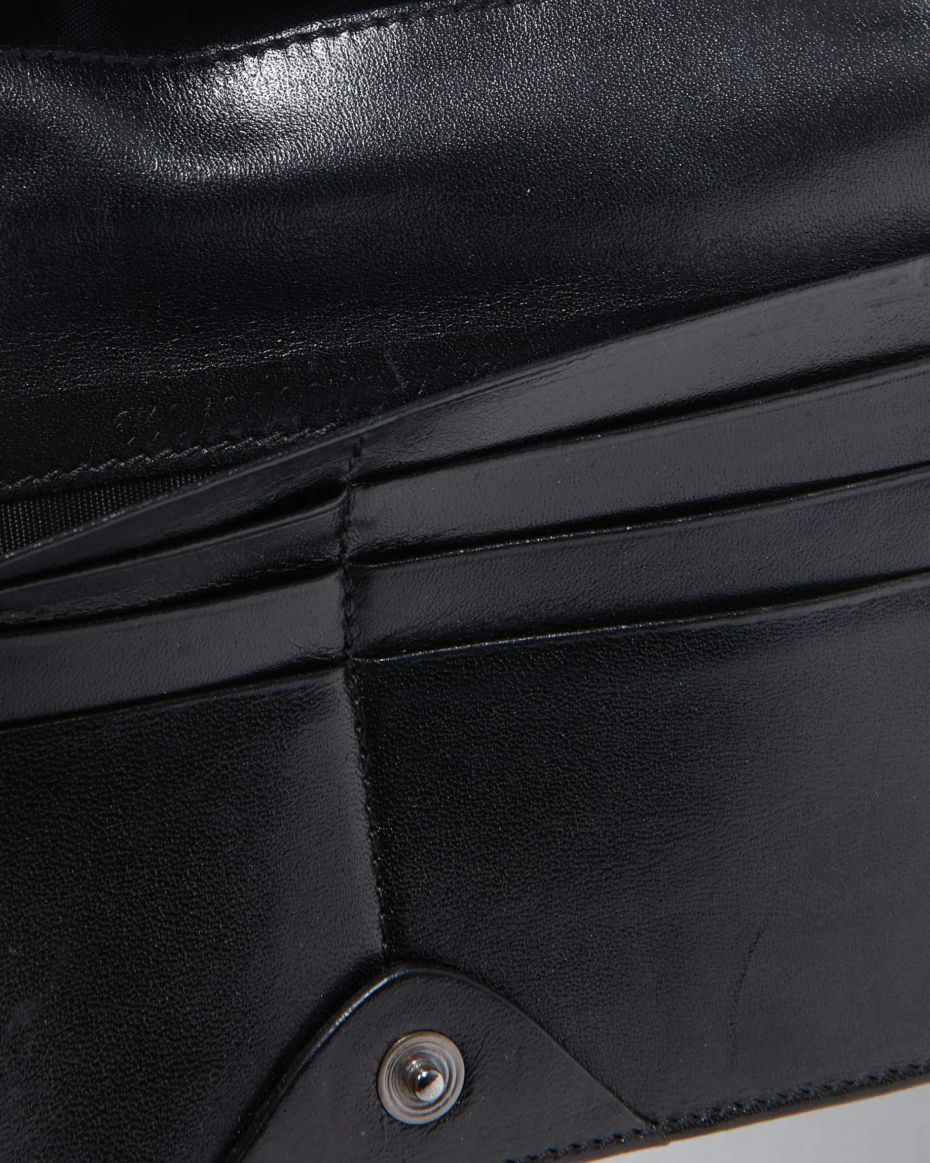 Fendi Black Zucchino Canvas Continental Flap Wallet