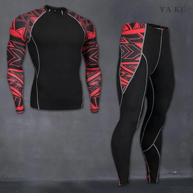 Fitness suit long-sleeved tights men's quick training sports stretch running fitness clothes