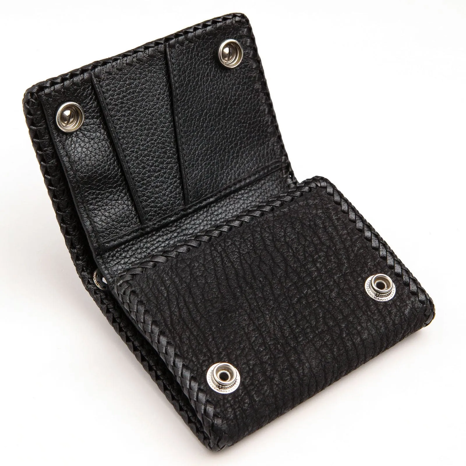 Genuine Black Stingray Gothic Cross Biker Chain Wallet