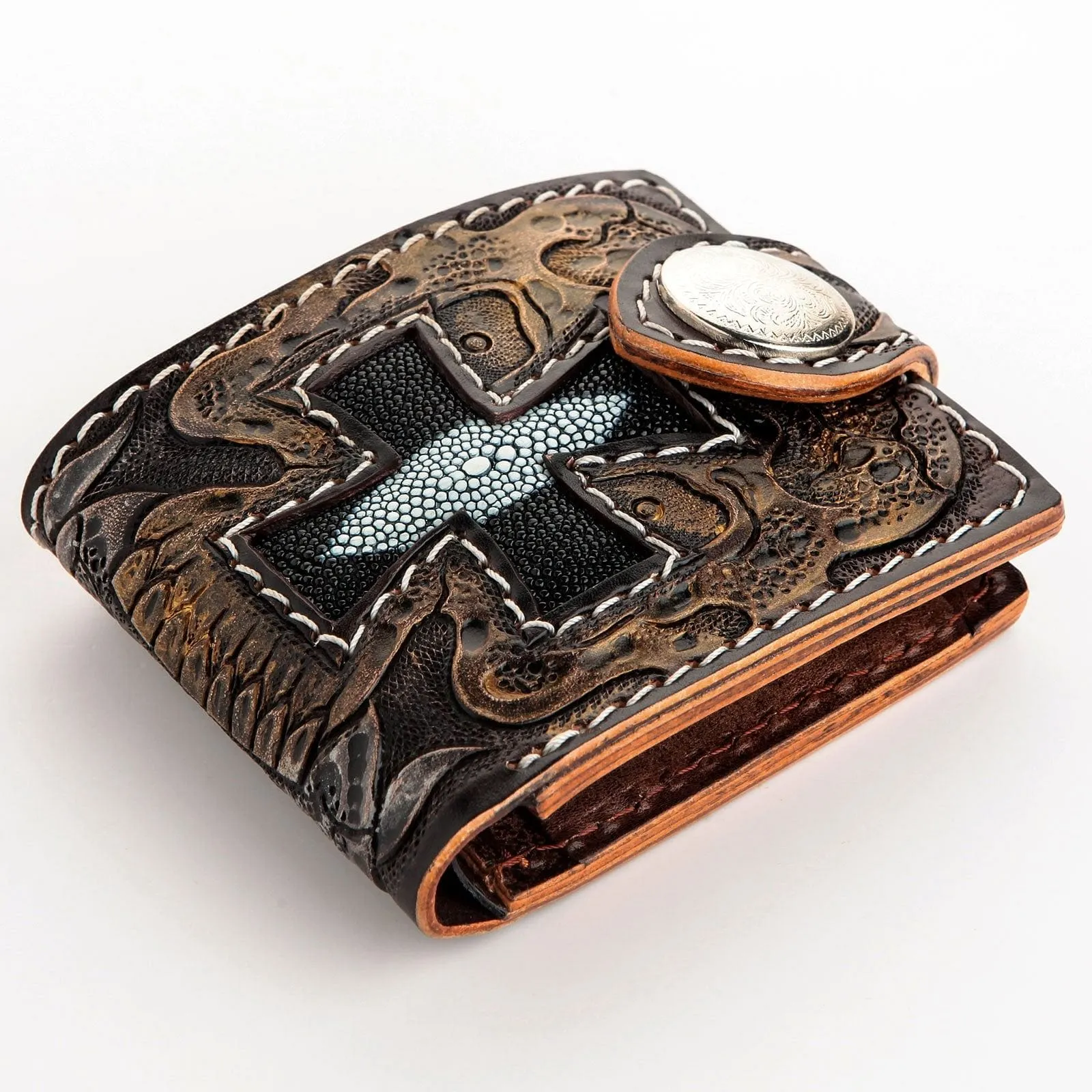 Genuine Cowhide Leather Rider Biker Wallet